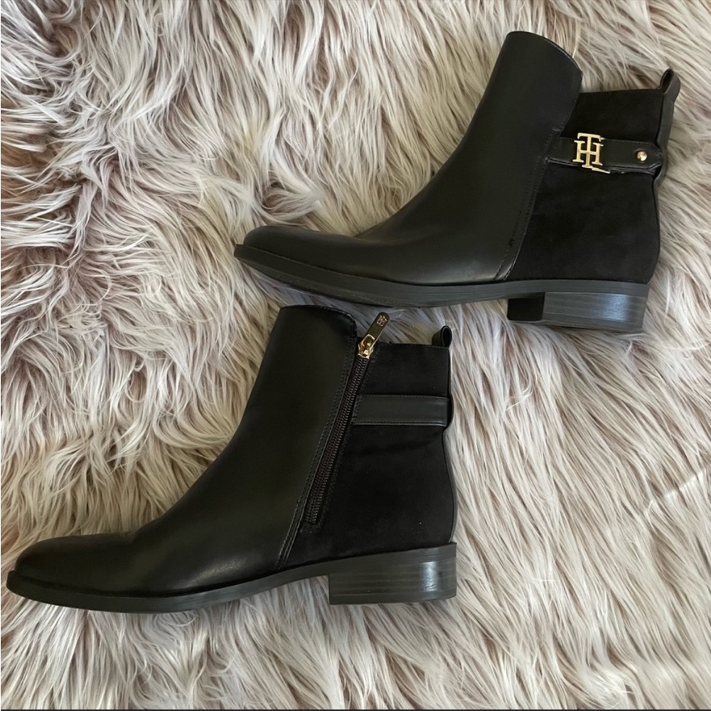 Tommy Hilfiger Irsela Zip Black Ankle Boots - Picture 3 of 6